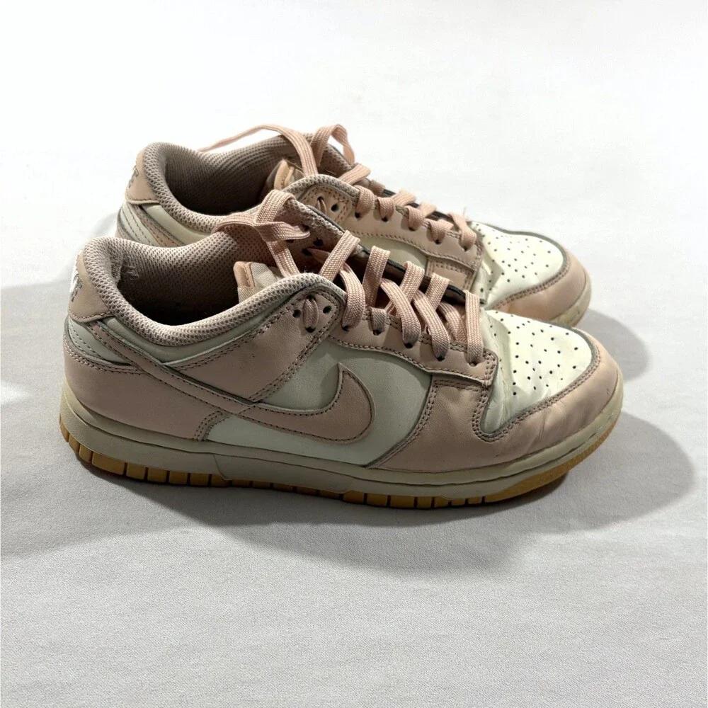 Nike Dunk Low Womens Pink White Pearl Orange Athletic Shoes Sneakers Lace Sz 6.5